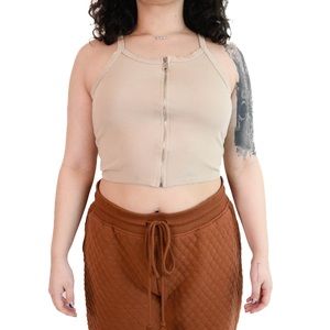 Tan Jolie Zip Up Cami